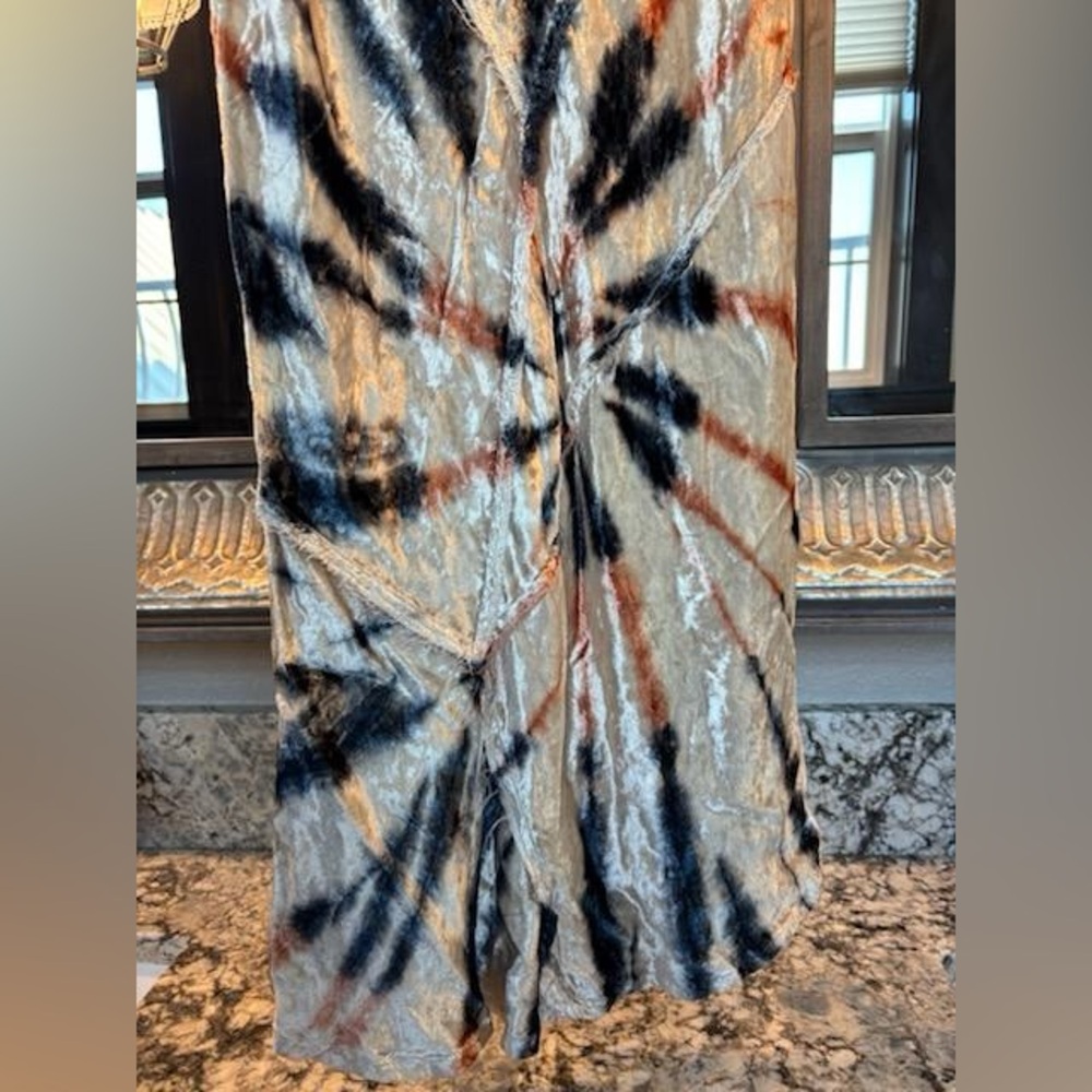 Free People Bali Serious Swagger Tie Dye Skirt Crushed Velvet! NWOT - Picture 5 of 10